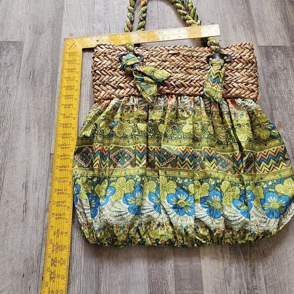 Cappelli Straworld Bohemian Beach Y2K Bag Green/Blue - Picture 5 of 9